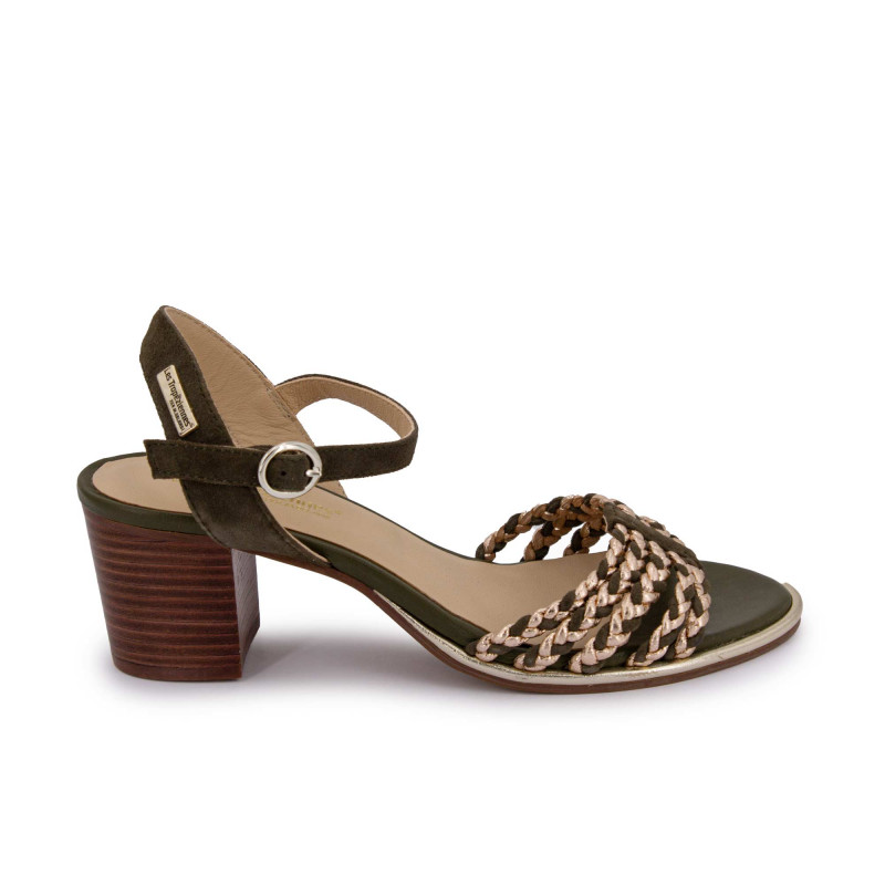 Sandale lania kaki or c063659 t36-41 Femme LES TROPEZIENNES PAR M.BELARBI marque pas cher prix dégriffés destockage