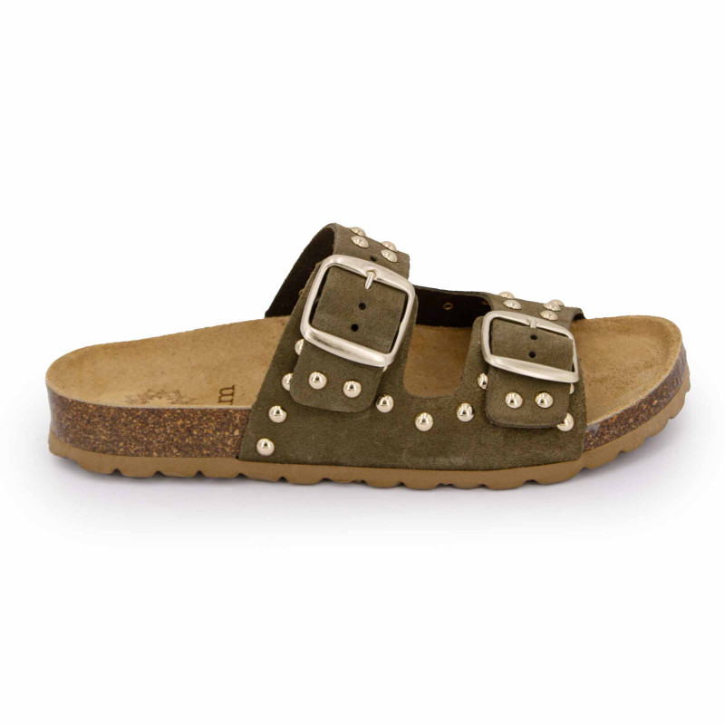 Mules suede boucle effet clou Femme I AM marque pas cher prix dégriffés destockage