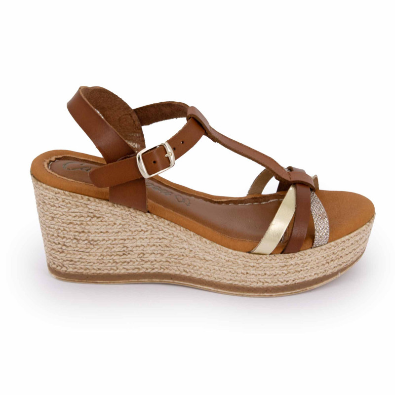 Sandale compense multi cuero 80127 t36-40 Femme CARLA TORTOSA marque pas cher prix dégriffés destockage