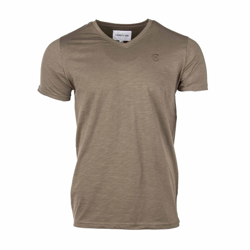 Tee shirt uni col V Aquarossa Homme CERRUTI marque pas cher prix dégriffés destockage