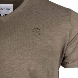 Tee shirt uni col V Aquarossa Homme CERRUTI marque pas cher prix dégriffés destockage