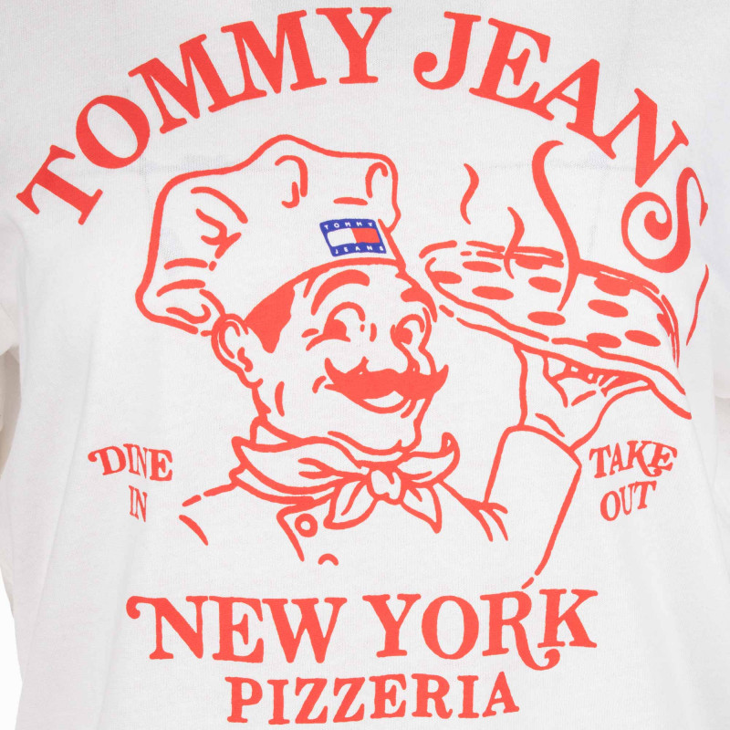 Tee shirt blanc imprime New York Pizza Femme TOMMY HILFIGER a prix