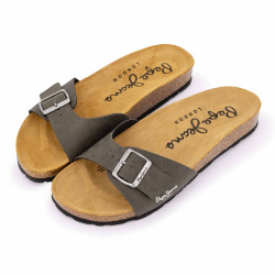 Mule plates uni logo Homme PEPE JEANS marque pas cher prix dégriffés destockage