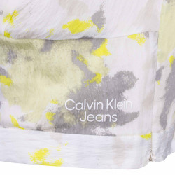 Crop top bretelles blanc motif fantaisie Femme CALVIN KLEIN marque pas cher prix dégriffés destockage