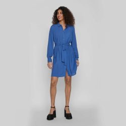 Robe chemise mi-longue avec centure 14067410 3963 Femme VILA Robe chemise mi-longue avec centure 14067410 3963 Femme VILA