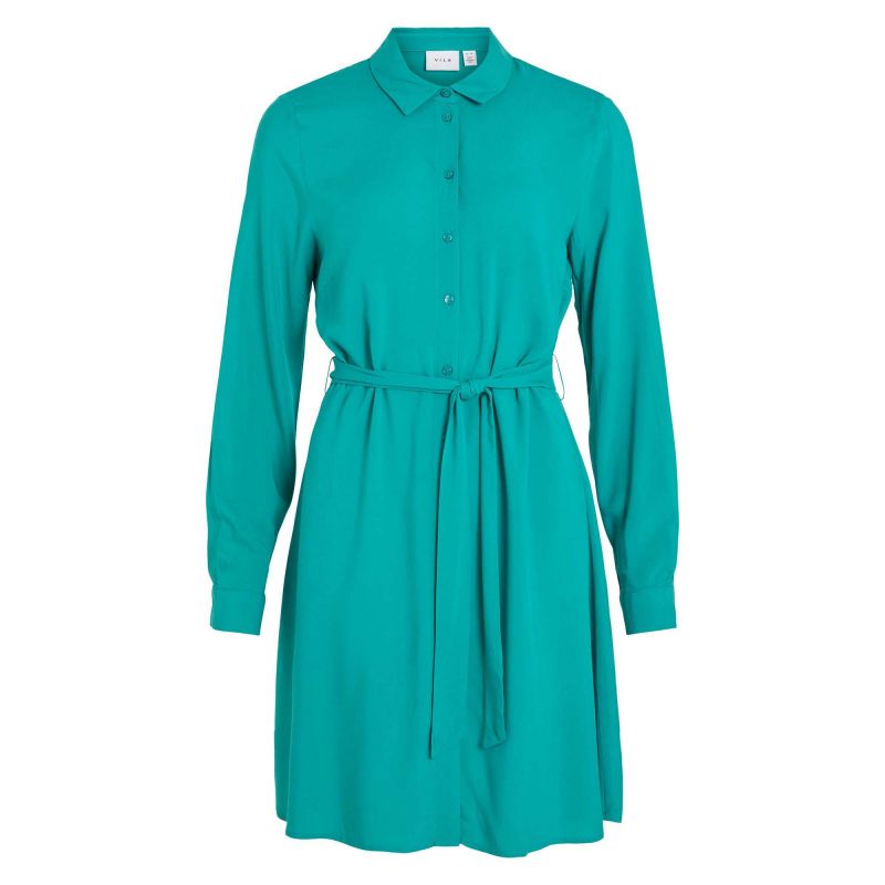Robe chemise mi-longue avec centure 14067410 3963 Femme VILA Robe chemise mi-longue avec centure 14067410 3963 Femme VILA