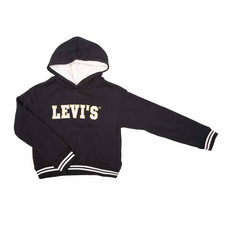 Sweat noir lisere blanc avec capuche 10 16 ans Enfant LEVI S a prix