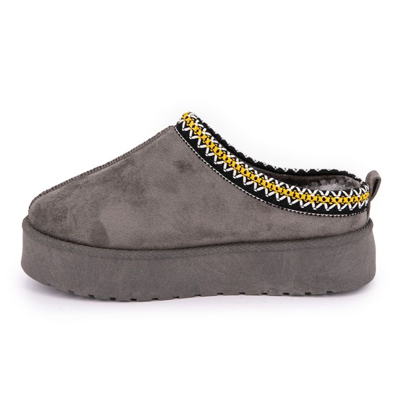 Mules Fourrées à Plateforme La Modeuse - Talon 4.5 Cm - Confort Chaussons D'intérieur Doux