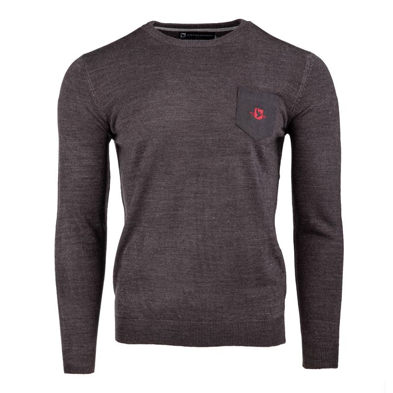 pull col rond poche brodé homme just emporio
