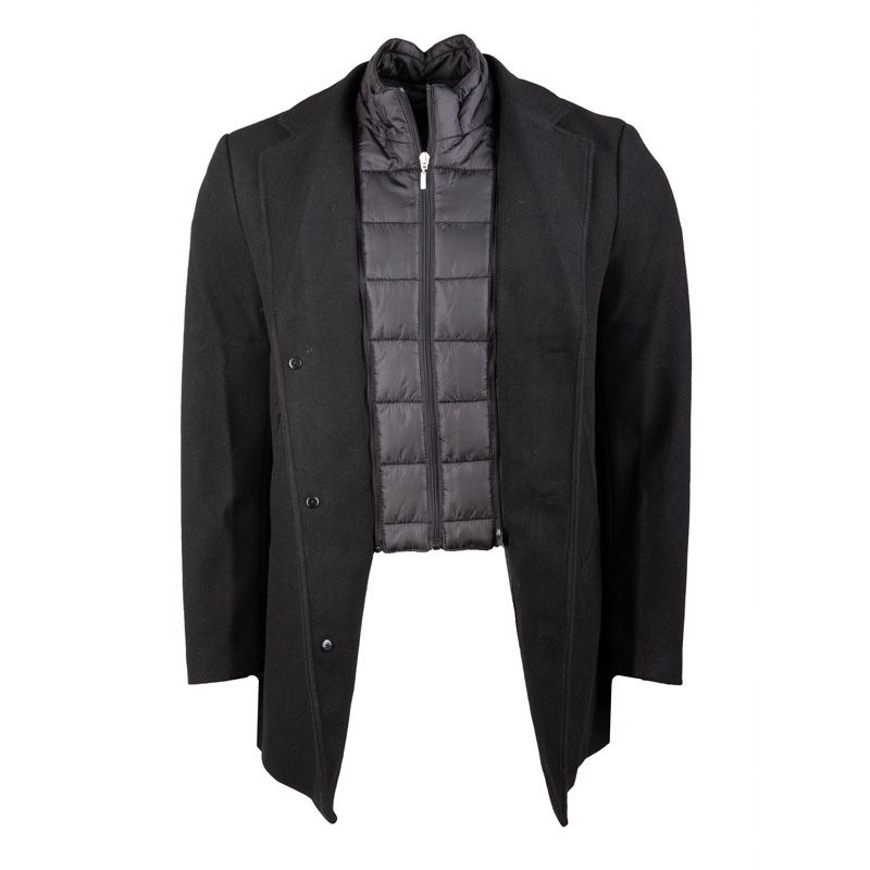 Veste manteau col amovible en doudoune zippe Homme BILL TORNADE a