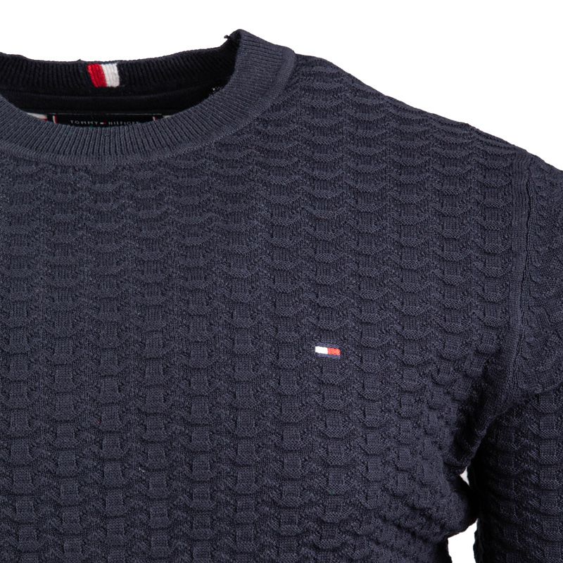 Pull col rond à rayures pour homme Tommy Hilfiger