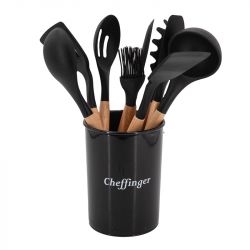 Set de 10 ustensiles de cuisine bois/silicone ut-10 Mixte CHEFFINGER