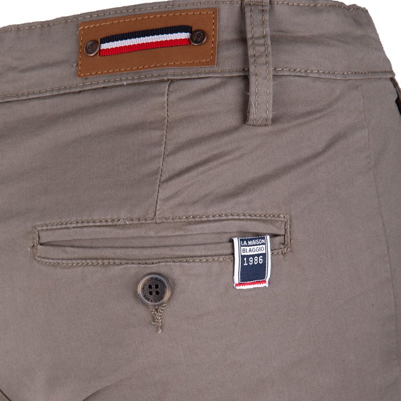 Pantalon chino coton stretch revers fermeture éclair tenali Homme BLAGGIO