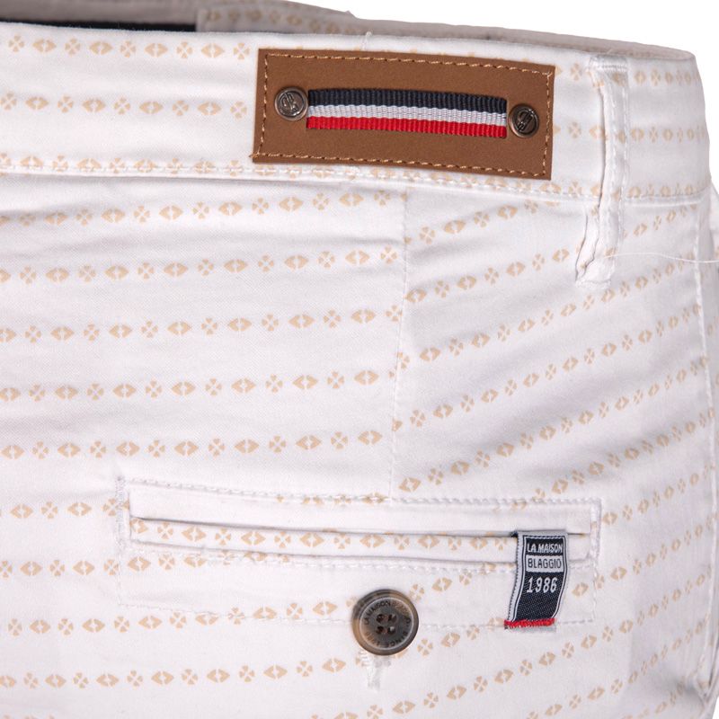 Bermuda chino imprime vigon white Homme BLAGGIO