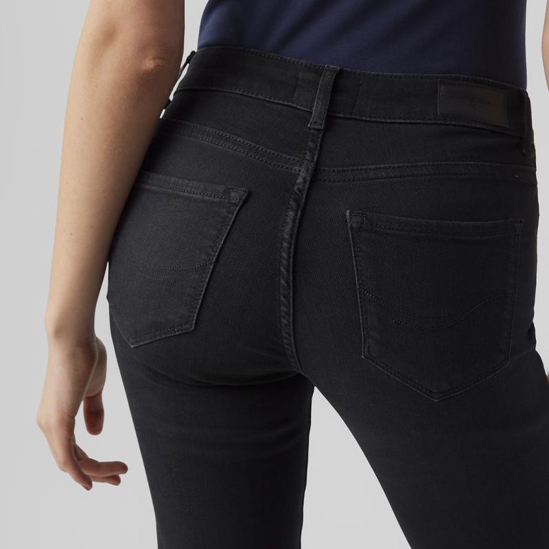 Jean regular noir femme best sale