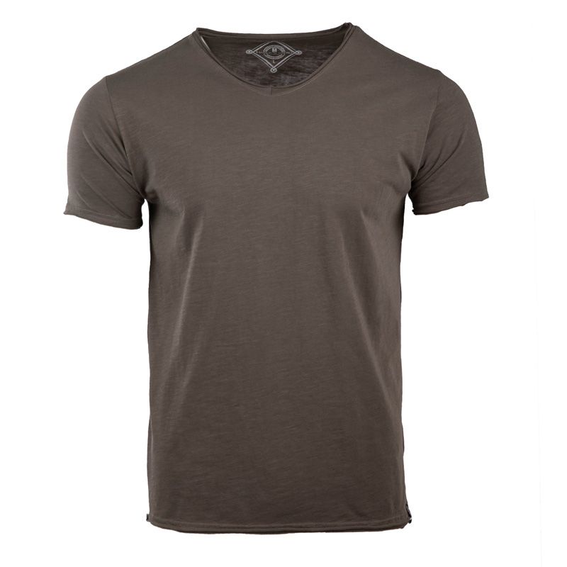 Tee shirt mc col v slub 100 % coton assor 24 myke-a Homme BLAGGIO
