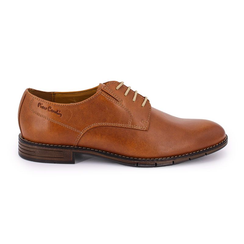 Derbies cognac en cuir lisse Homme PIERRE CARDIN a prix degriffe