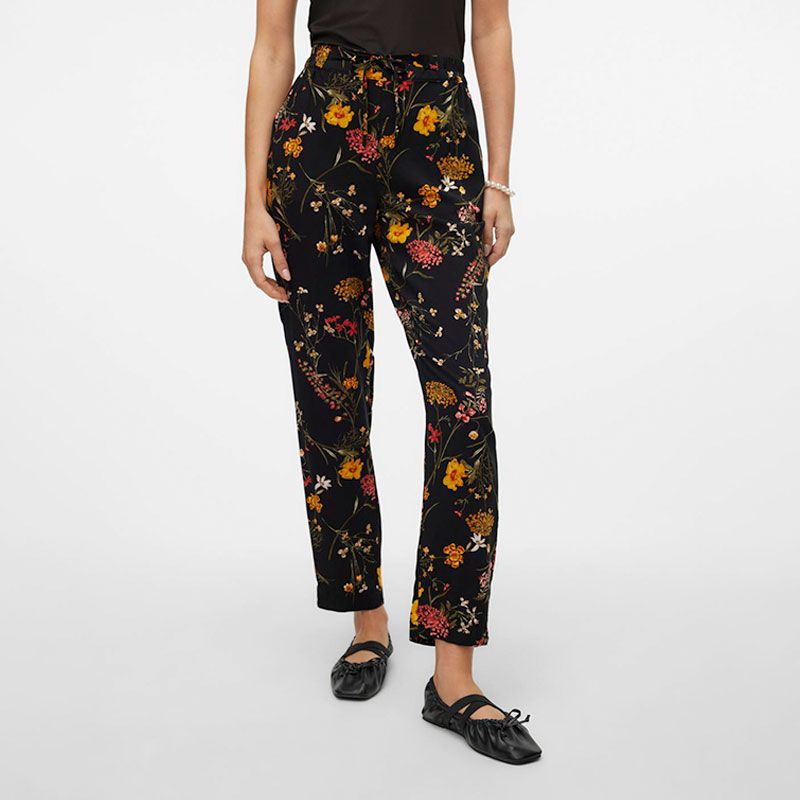 Pantalon a fleurs droit avec cordon de serrage Femme VERO MODA a prix