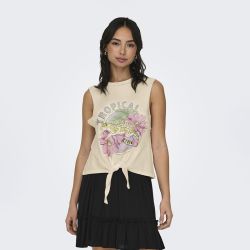 Top brown rice tropical onllucy sl knot eagle box 15291468 4066 Femme ONLY