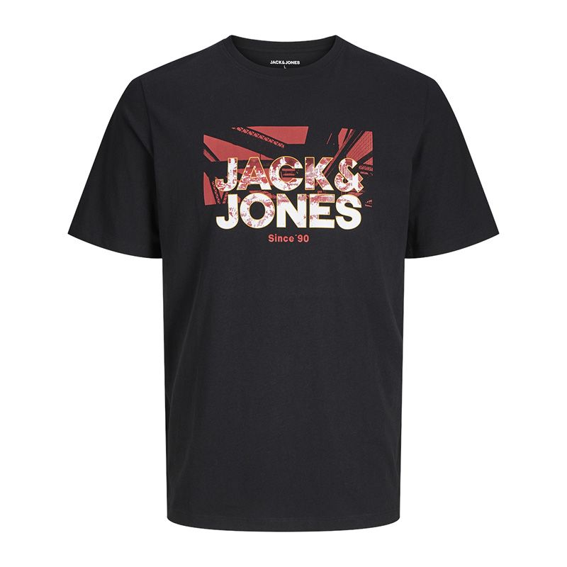 Tee shirt mc jwhspring feeling noir 12263403 4058 Homme JACK & JONES