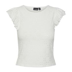 TEE SHIRT PCMIMI SL O-NECK FRILL TOP BC BLACK 17145521 3924 TEE SHIRT PCMIMI SL O-NECK FRILL TOP BC BLACK 17145521 3924