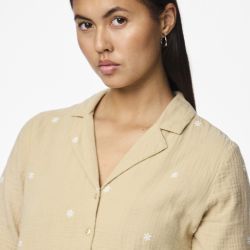 Chemise mc safari bright white em pcmaya Femme PIECES