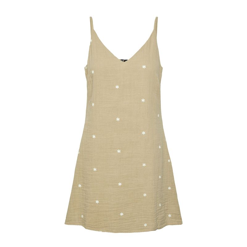 Strap short dress safari bright white em pcmaya Femme PIECES