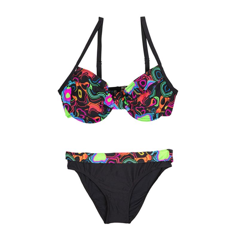 Maillot De Bain Deux Pièces Fille HAUTE PRESSION – Brassière Uni Vert Clair Avec Écriture, T14A