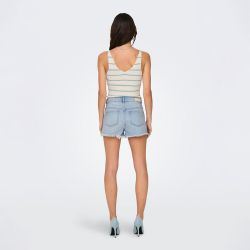 Short light blue denim onlpacy hw rhinestone dnm shorts azg 15319104 4 Femme ONLY