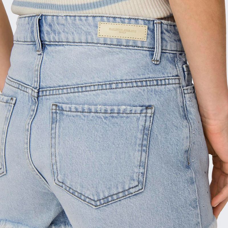 Short light blue denim onlpacy hw rhinestone dnm shorts azg 15319104 4 Femme ONLY