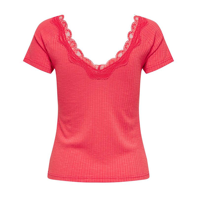 Haut mc hibiscus onllennie s/s lace mix top jrs 15324886 4081 Femme ONLY