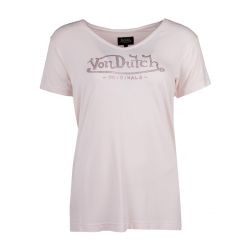 Tee shirt mc col v fluide et logo strass vd/2/tvc/roon/n Femme VON DUTCH Tee shirt mc col v fluide et logo strass vd/2/tvc/roon/n Femme VON DUTCH