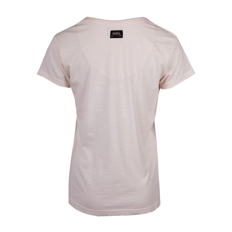 Tee shirt mc col v strass ton sur ton devant vd/2/tvc/oasis/be Femme VON DUTCH Tee shirt mc col v strass ton sur ton devant vd/2/tvc/oasis/be Femme VON DUTCH