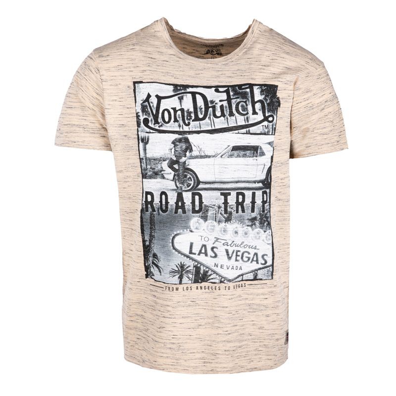 Tee shirt mc regular fit col rond print devant vd/1/trc/vegas/be Homme VON DUTCH