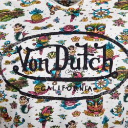 Tee shirt ron allover print logo imprime devant vd/1/tvc/ron/pm Homme VON DUTCH Tee shirt ron allover print logo imprime devant vd/1/tvc/ron/pm Homme VON DUTCH