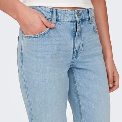 Jeanslight blue denim onlbree low straight rhinest dnm jns azg 15319 Femme ONLY