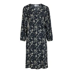 Robe mlnavy blazer lulu eggnog visoffen lulu l/s midi wrap dress/pbFemme VILA