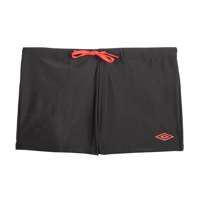 Shorty de bain noir uni avec logo rubber print sur cuisse umr/sw/1/mou Homme UMBRO