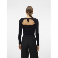 Pull black vmhollykaris ls tie back pullover ga boo 10310575 4119 Femme VERO MODA