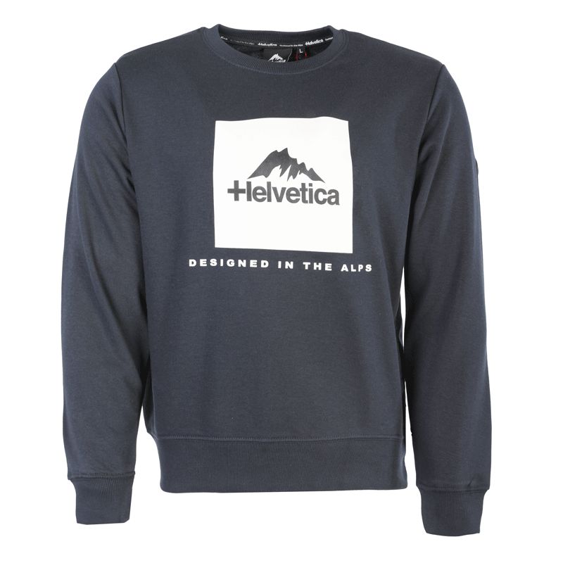 Sweatshirt roundneck avec logo 06 azul Homme HELVETICA