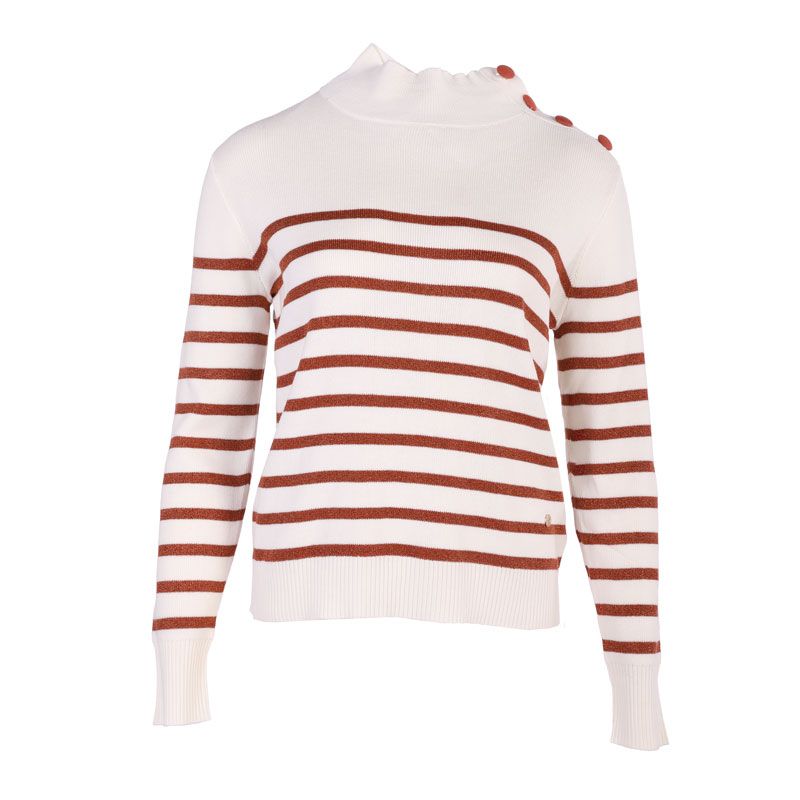 Pull asha ecru/marron Femme LA PETITE ETOILE