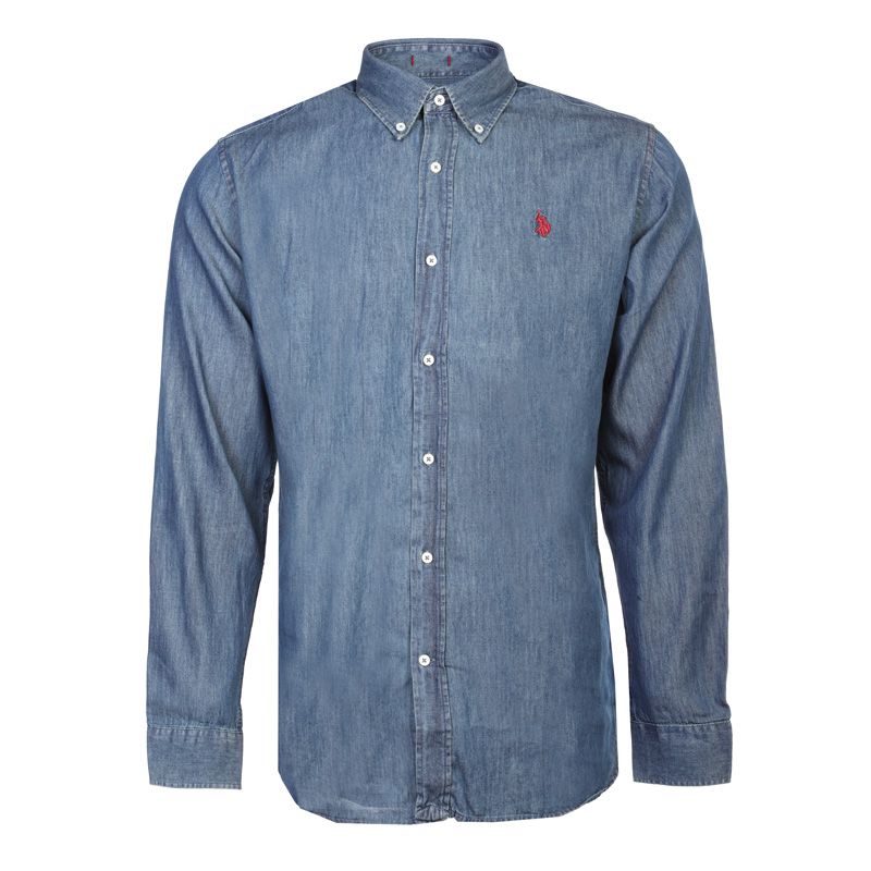 Chemise ml bleu clair Homme US POLO