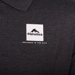 Polo dark grey manche courte avec logo 14 azul Homme HELVETICA