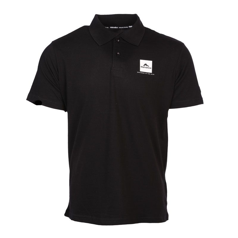 Polo dark grey manche courte avec logo 14 azul Homme HELVETICA