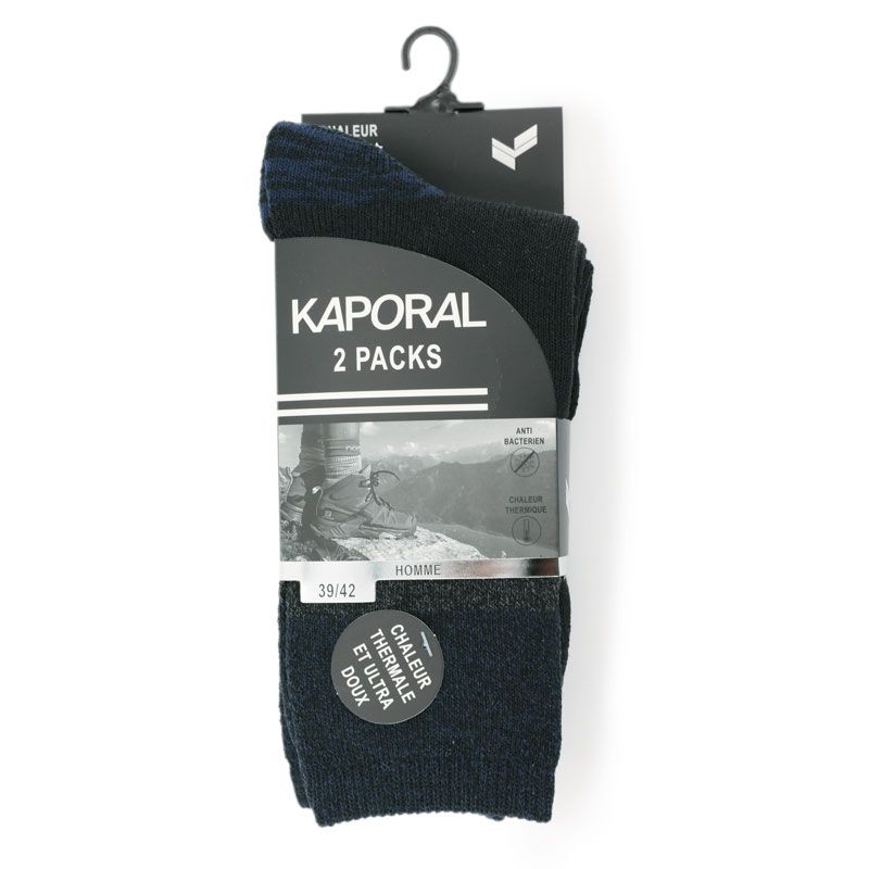 Pack de 2 chaussettes homme chaleur tyron 39-42/43-46 Homme KAPORAL