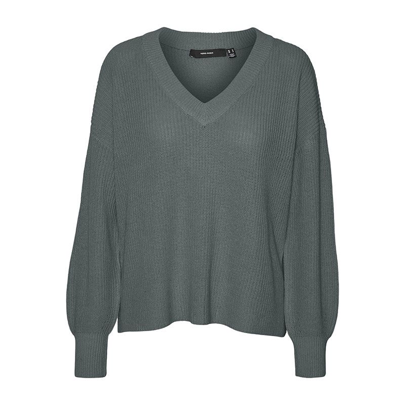 Pullover balsam green vmzia ls v-neck 10310648 Femme VERO MODA