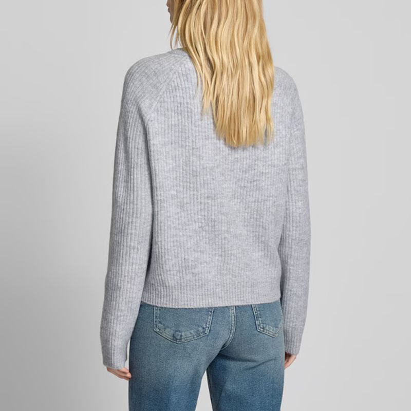 Pull light grey melange pcolla ls o-neck knit mm 17150725 Femme PIECES