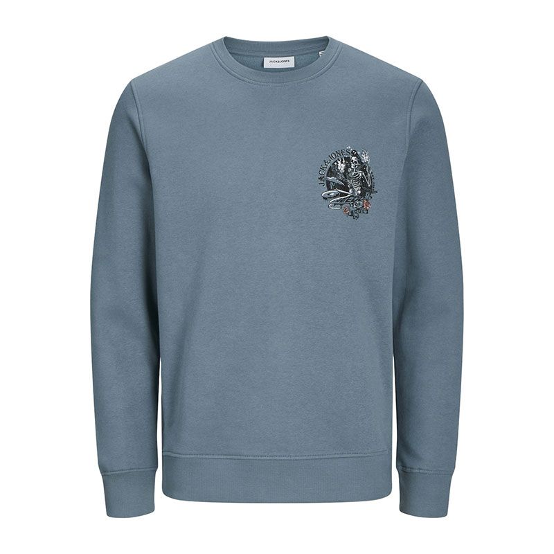 Jjskull rock sweat crew neck goblin blue Homme JACK & JONES