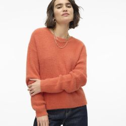 Pull burnt sienna puff ls o-neck 10310876 Femme VERO MODA Pull burnt sienna puff ls o-neck 10310876 Femme VERO MODA