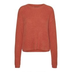 Pull burnt sienna puff ls o-neck 10310876 Femme VERO MODA